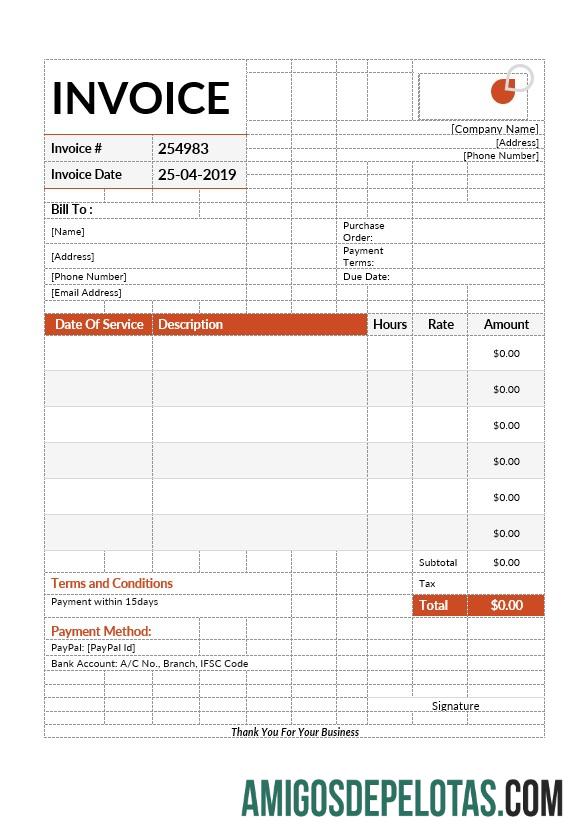 para download Modelo de fatura de pagamento